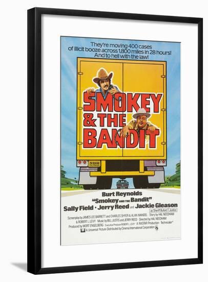 Smokey and the Bandit, Burt Reynolds (top), Jackie Gleason, 1977-null-Framed Art Print