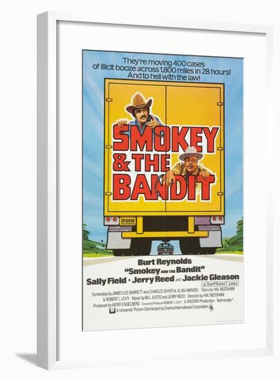 Smokey and the Bandit, Burt Reynolds (top), Jackie Gleason, 1977-null-Framed Art Print