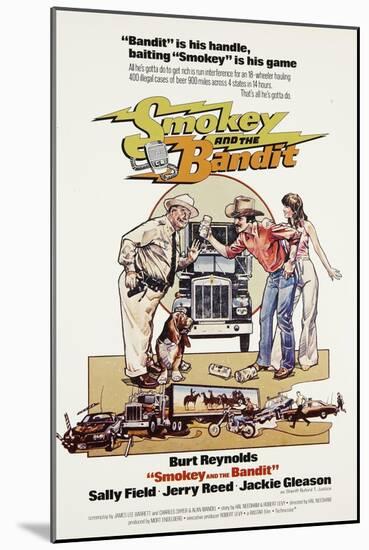 Smokey and the Bandit, from Left: Jackie Gleason, Burt Reynolds, Sally Field, 1977-null-Mounted Art Print