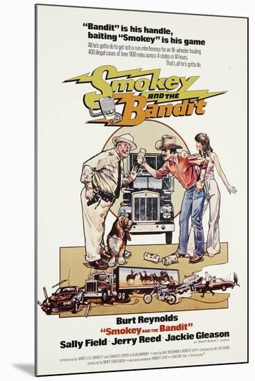 Smokey and the Bandit, from Left: Jackie Gleason, Burt Reynolds, Sally Field, 1977-null-Mounted Art Print