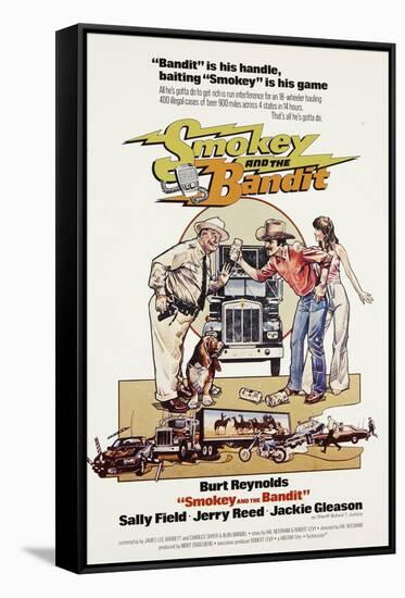 Smokey and the Bandit, from Left: Jackie Gleason, Burt Reynolds, Sally Field, 1977-null-Framed Stretched Canvas