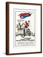 Smokey and the Bandit, from Left: Jackie Gleason, Burt Reynolds, Sally Field, 1977-null-Framed Art Print