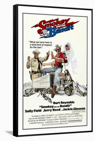 Smokey and the Bandit, from Left: Jackie Gleason, Burt Reynolds, Sally Field, 1977-null-Framed Stretched Canvas