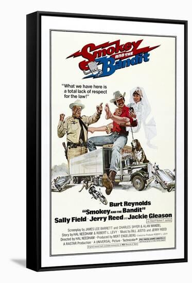 Smokey and the Bandit, from Left: Jackie Gleason, Burt Reynolds, Sally Field, 1977-null-Framed Stretched Canvas