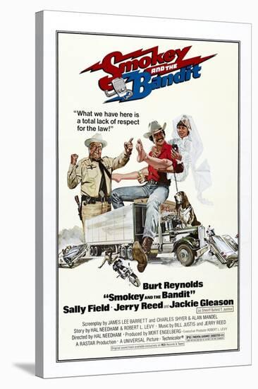 Smokey and the Bandit, from Left: Jackie Gleason, Burt Reynolds, Sally Field, 1977-null-Stretched Canvas