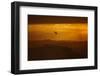 Smokey sunset and helicopter fighting fire at Burnside, Dunedin, South Island, New Zealand-David Wall-Framed Photographic Print