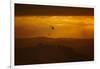 Smokey sunset and helicopter fighting fire at Burnside, Dunedin, South Island, New Zealand-David Wall-Framed Photographic Print