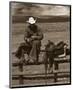 Smokin’ Cowboy-Barry Hart-Mounted Art Print