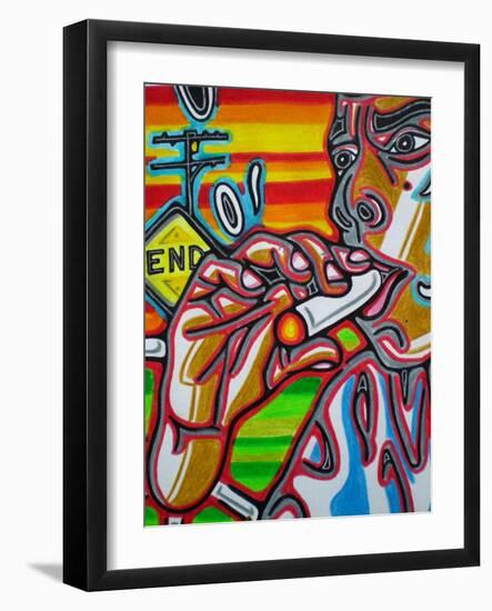 Smokin-Abstract Graffiti-Framed Giclee Print