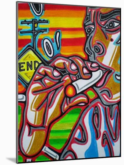 Smokin-Abstract Graffiti-Mounted Giclee Print