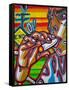 Smokin-Abstract Graffiti-Framed Stretched Canvas