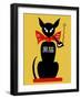 Smoking Black Cat-Mark Rogan-Framed Art Print