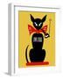 Smoking Black Cat-Mark Rogan-Framed Art Print