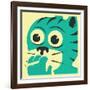 Smoking Cat-Jazzberry Blue-Framed Art Print