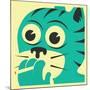 Smoking Cat-Jazzberry Blue-Mounted Art Print