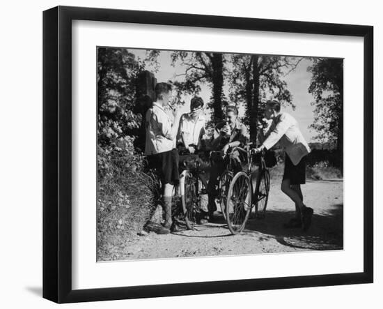 Smoking Cyclists-null-Framed Photographic Print