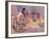 Smoking Pipe (Oil on Canvas)-Eanger Irving Couse-Framed Giclee Print