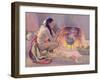 Smoking Pipe (Oil on Canvas)-Eanger Irving Couse-Framed Giclee Print