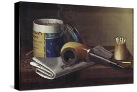 Smoking Scene-William Michael Harnett-Stretched Canvas