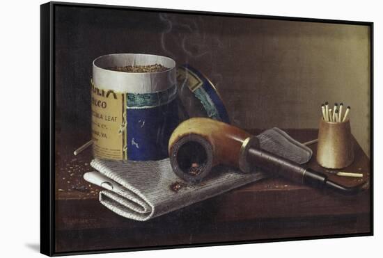Smoking Scene-William Michael Harnett-Framed Stretched Canvas