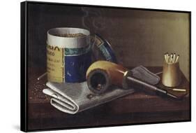 Smoking Scene-William Michael Harnett-Framed Stretched Canvas