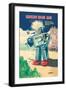 Smoking Space Man-null-Framed Art Print