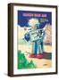 Smoking Space Man-null-Framed Art Print