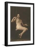 Smoking Woman with Slip-null-Framed Art Print