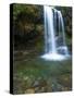 Smoky Mountain Natioanl Park: a Hiker Running Behind Grotto Falls-Brad Beck-Stretched Canvas
