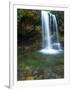 Smoky Mountain Natioanl Park: a Hiker Running Behind Grotto Falls-Brad Beck-Framed Photographic Print