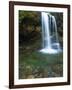 Smoky Mountain Natioanl Park: a Hiker Running Behind Grotto Falls-Brad Beck-Framed Photographic Print