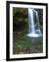 Smoky Mountain Natioanl Park: a Hiker Running Behind Grotto Falls-Brad Beck-Framed Photographic Print