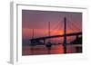 Smoky Sunrise Glow at East Span Bay Bridge Boats Harbor Oakland Treasure Island-Vincent James-Framed Photographic Print