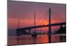 Smoky Sunrise Glow at East Span Bay Bridge Boats Harbor Oakland Treasure Island-Vincent James-Mounted Photographic Print