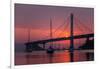 Smoky Sunrise Glow at East Span Bay Bridge Boats Harbor Oakland Treasure Island-Vincent James-Framed Photographic Print