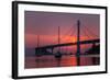 Smoky Sunrise Glow at East Span Bay Bridge Boats Harbor Oakland Treasure Island-Vincent James-Framed Photographic Print