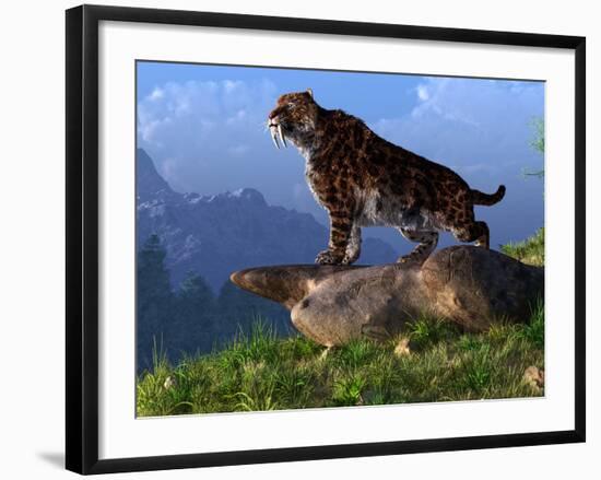 Smolodon On a Mountainside-Stocktrek Images-Framed Photographic Print