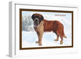 Smooth Coated Saint Bernard-null-Framed Art Print