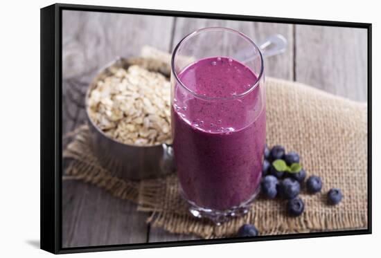 Smoothie with Blueberries and Oatmeal-Elena Veselova-Framed Stretched Canvas