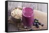 Smoothie with Blueberries and Oatmeal-Elena Veselova-Framed Stretched Canvas