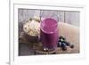 Smoothie with Blueberries and Oatmeal-Elena Veselova-Framed Photographic Print