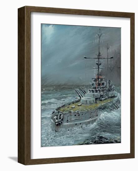 SMS Friedrich der Grosse at Jutland 1916, 2016-Vincent Alexander Booth-Framed Giclee Print