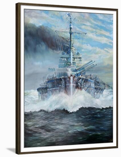 SMS Konig enters the battle of Jutland, 31st May 1916; 2018-Vincent Alexander Booth-Framed Premium Giclee Print