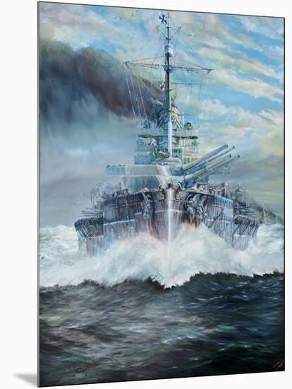 SMS Konig enters the battle of Jutland, 31st May 1916; 2018-Vincent Alexander Booth-Mounted Premium Giclee Print