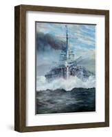 SMS Konig enters the battle of Jutland, 31st May 1916; 2018-Vincent Alexander Booth-Framed Giclee Print