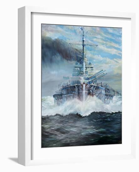 SMS Konig enters the battle of Jutland, 31st May 1916; 2018-Vincent Alexander Booth-Framed Giclee Print