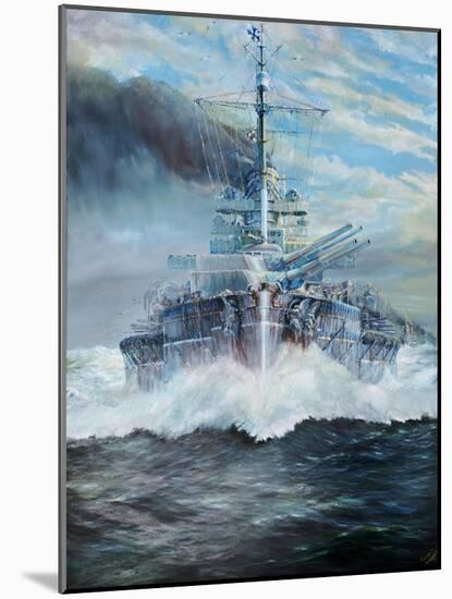 SMS Konig enters the battle of Jutland, 31st May 1916; 2018-Vincent Alexander Booth-Mounted Giclee Print