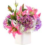 Flower Bouquet in White Ceramic Pot-smuay-Photographic Print
