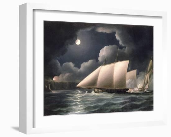 Smugglers and Revenue Cutter-Thomas Buttersworth-Framed Giclee Print