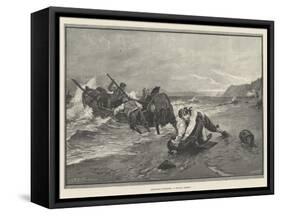 Smugglers Surprised, a Critical Moment-George Edward Robertson-Framed Stretched Canvas